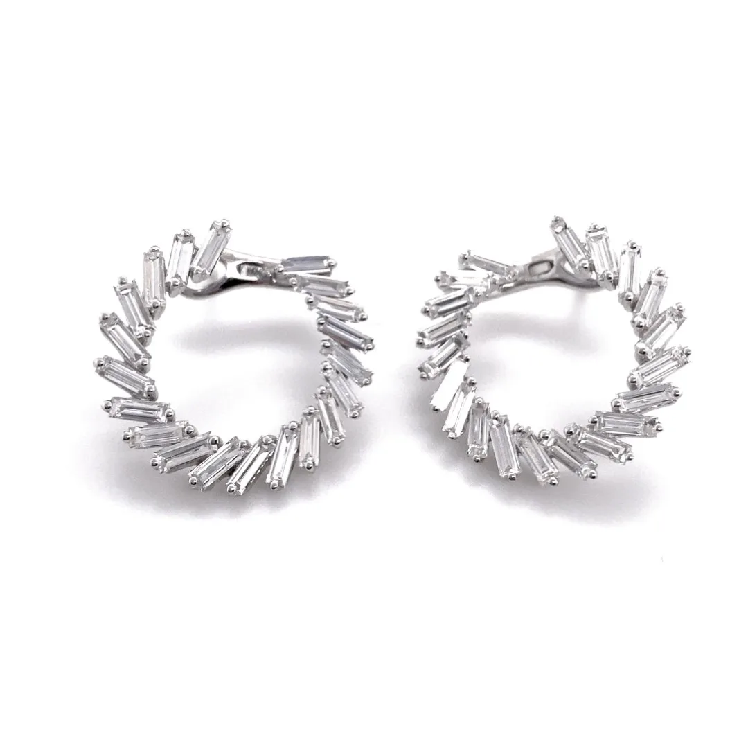 18K White Gold Diamond Earrings