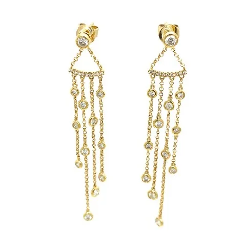18K Yellow Gold Diamond Earrings