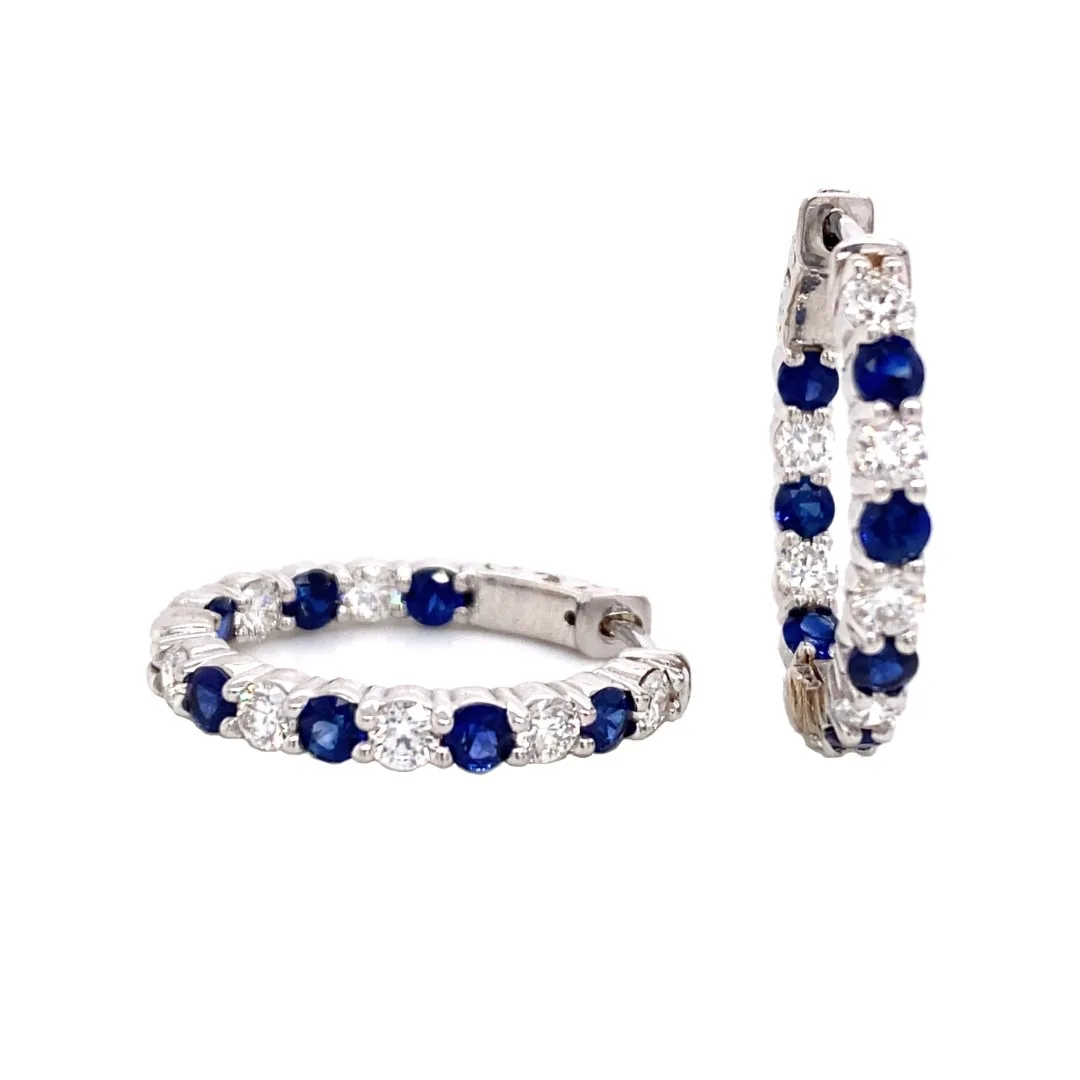 18K White Gold Sapphire Earrings