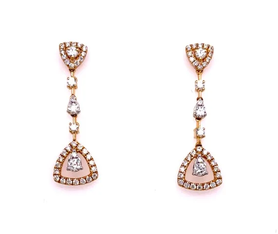 18K Yellow Gold Diamond Earrings