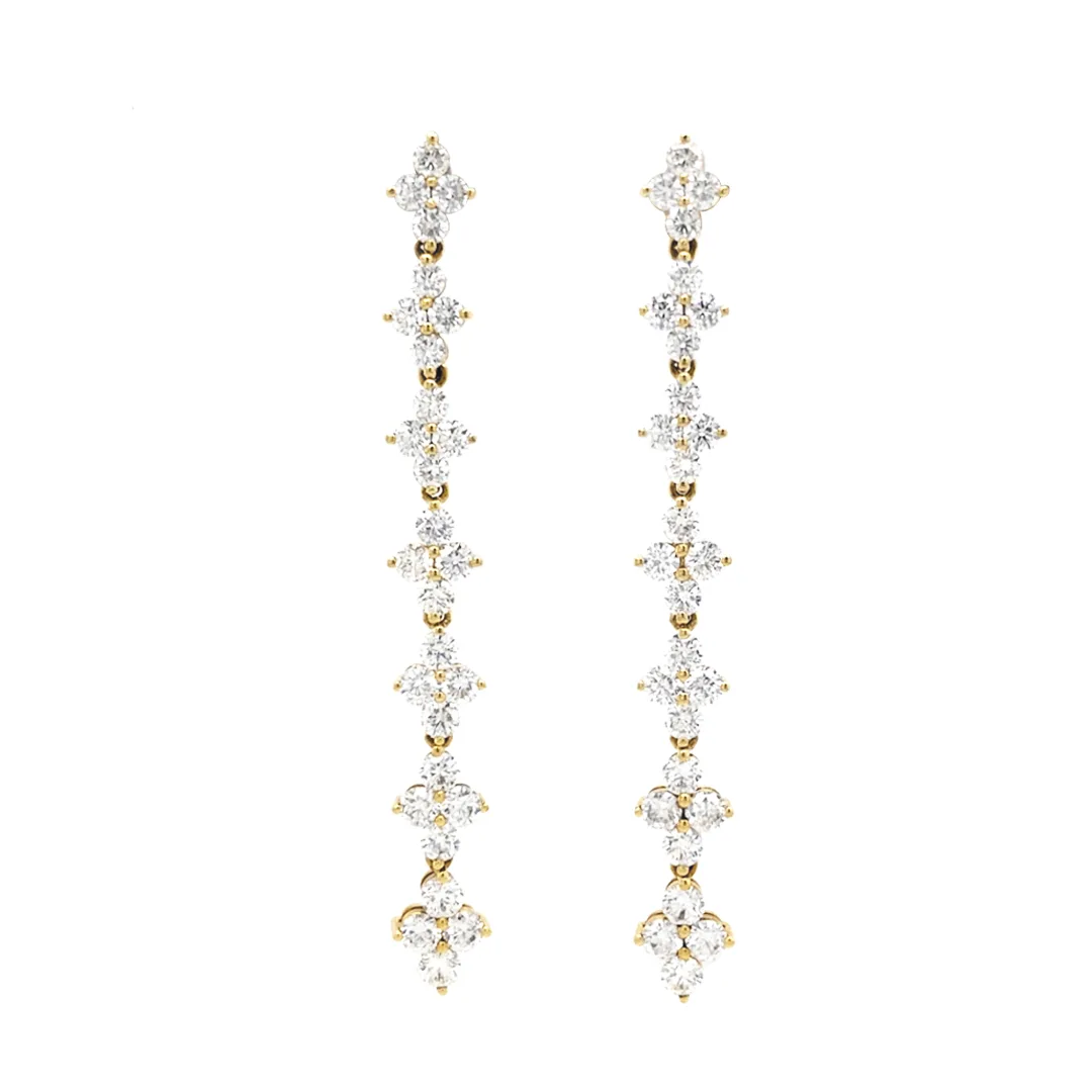 18K Yellow Gold Diamond Earrings