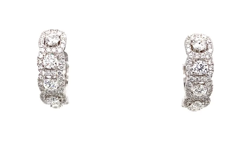 18K White Gold Huggie Earrings