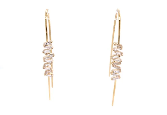 18K Yellow Gold Diamond Earrings