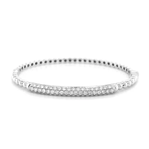 18K White Gold Diamond Bangle