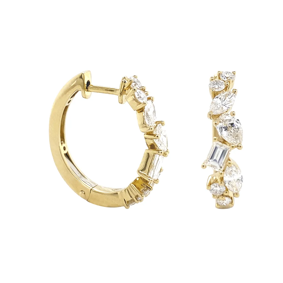 18K Yellow Gold Huggie Earrings
