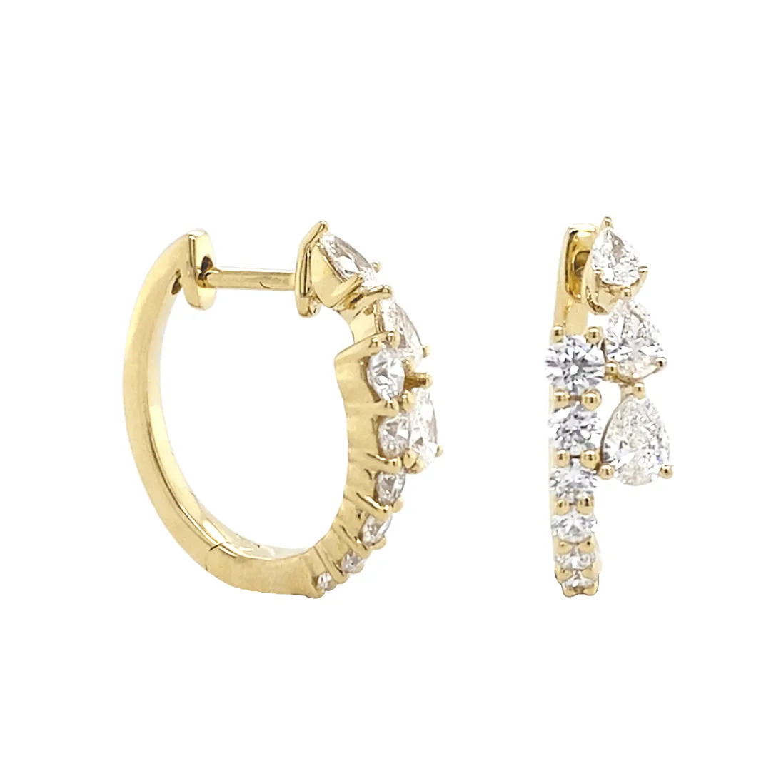 18K Yellow Gold Huggie Earrings