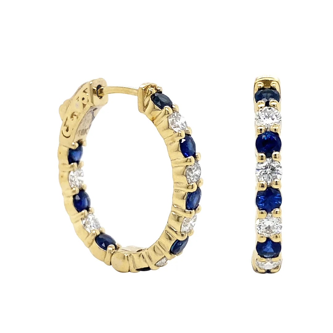 18K Yellow Gold Sapphire Earrings