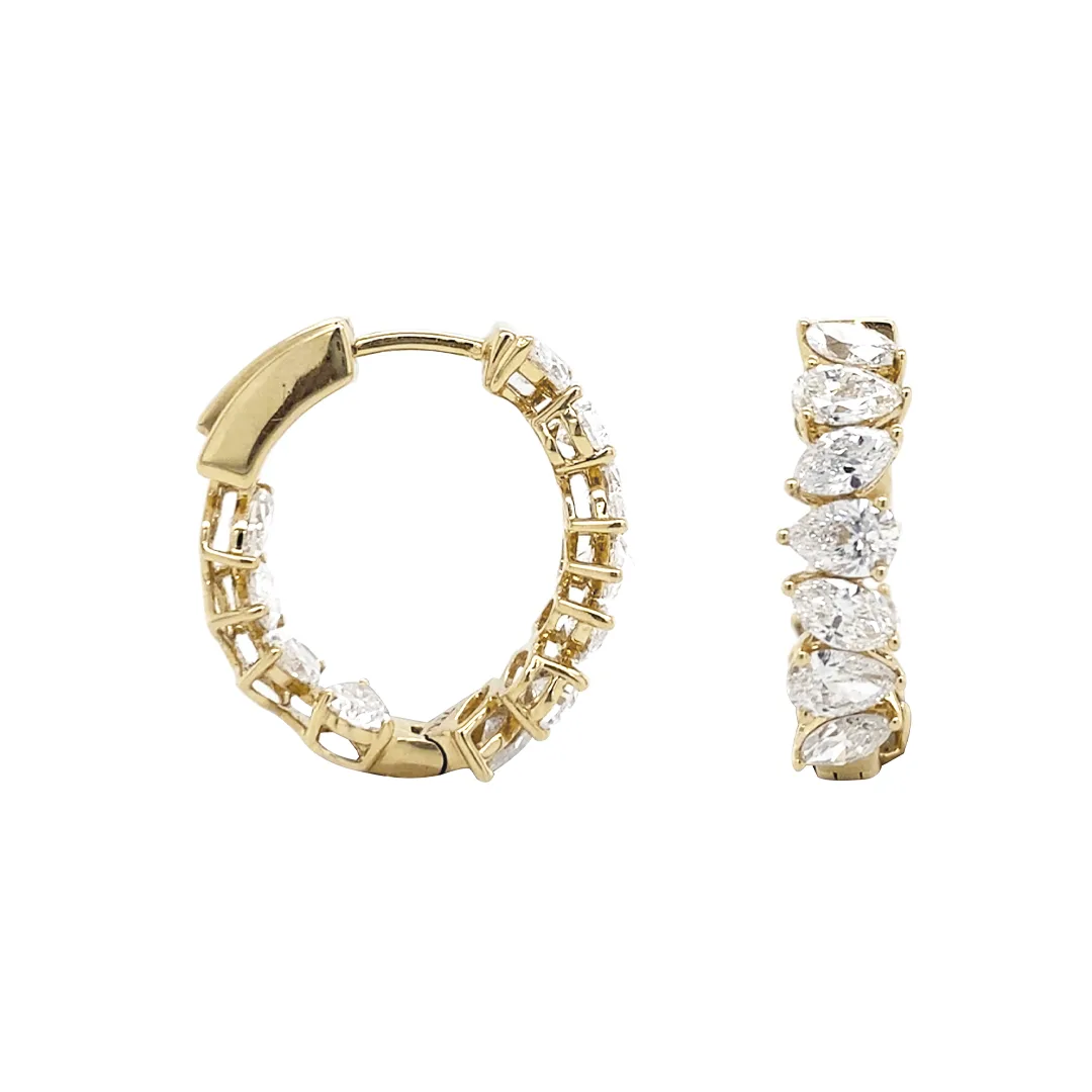 18K Yellow Gold Hoop Earrings