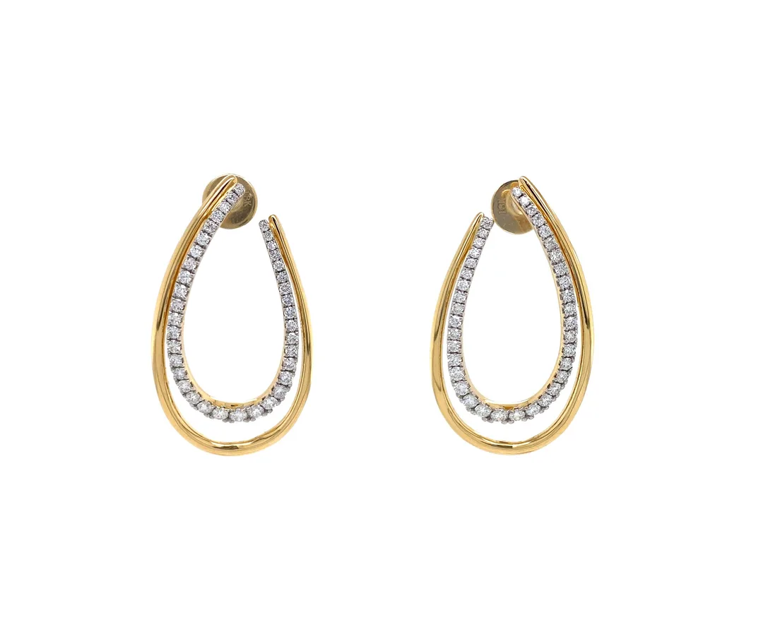 18K Yellow Gold Diamond Earrings
