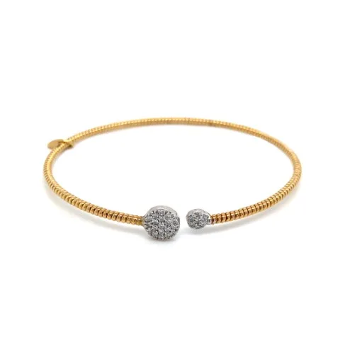 18K Two-Tone Gold Diamond Bangle