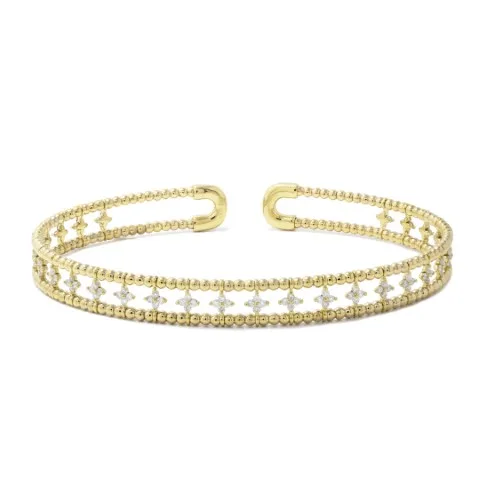 18K Yellow Gold Diamond Bangle