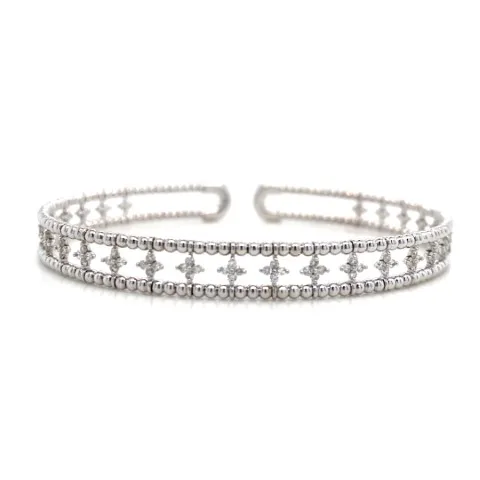 18K White Gold Diamond Bangle