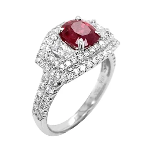 18K White Gold Ruby Ring