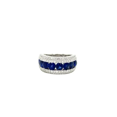 18K White Gold Sapphire Band