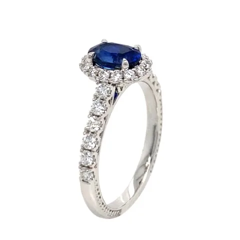 18K White Gold Sapphire Ring