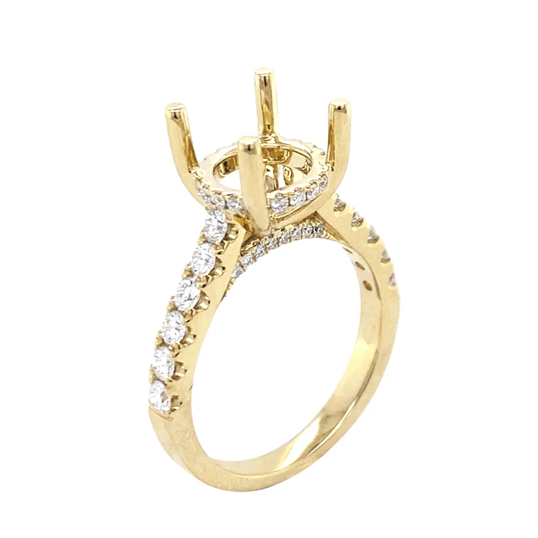 18K Yellow Gold Semi Mount Ring
