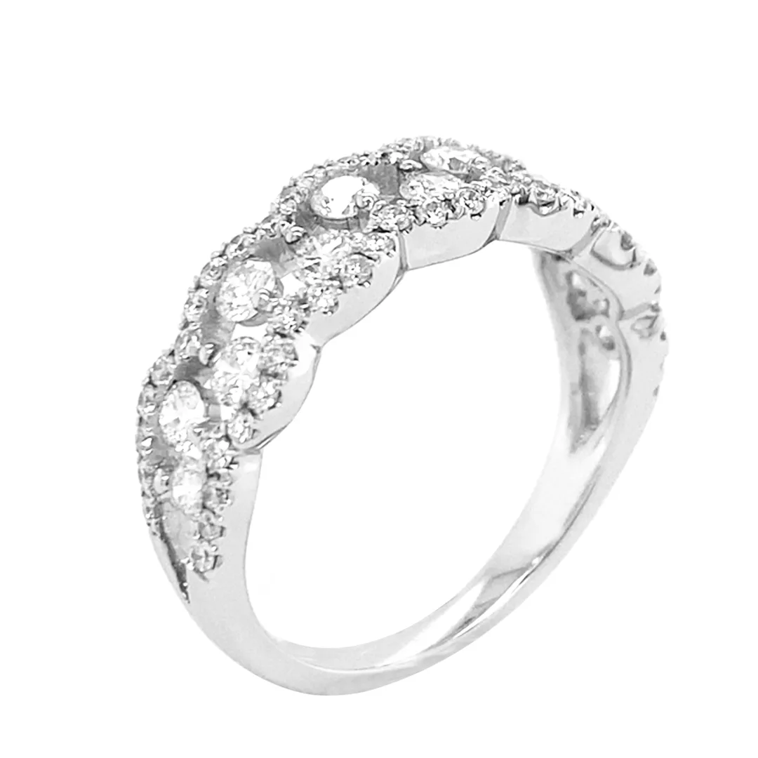 18K White Gold Diamond Band