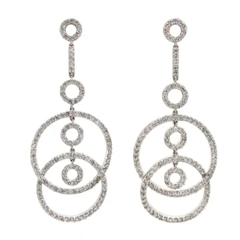 18K White Gold Diamond Earrings