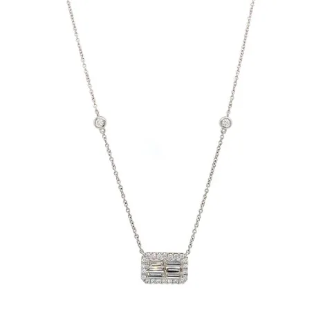 18K White Gold Diamond Necklace