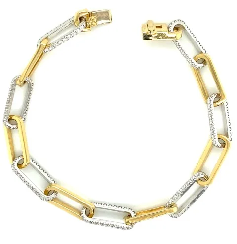 18K Two-Tone Gold Diamond Bracelet