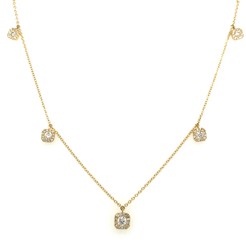 18K Yellow Gold Diamond Necklace