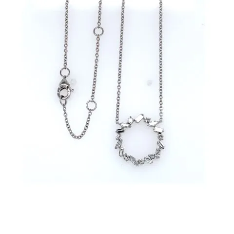 18K White Gold Diamond Necklace
