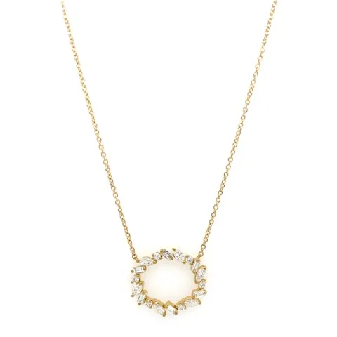 18K Yellow Gold Diamond Necklace