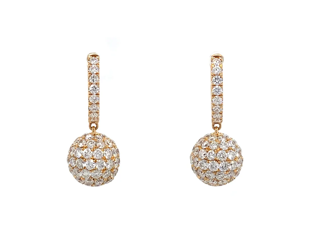 18K Rose Gold Diamond Earrings