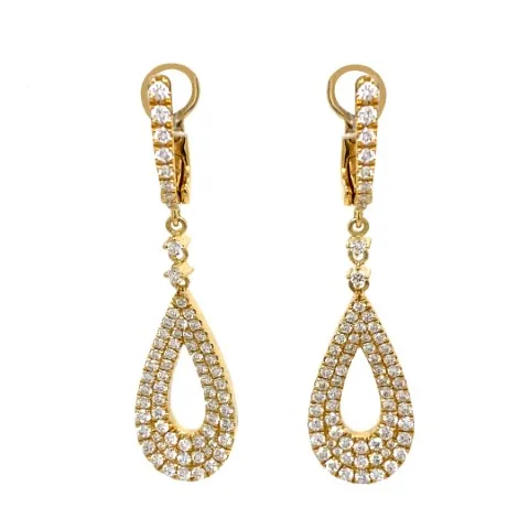 18K Yellow Gold Diamond Earrings