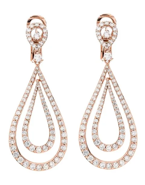 18K Rose Gold Diamond Earrings