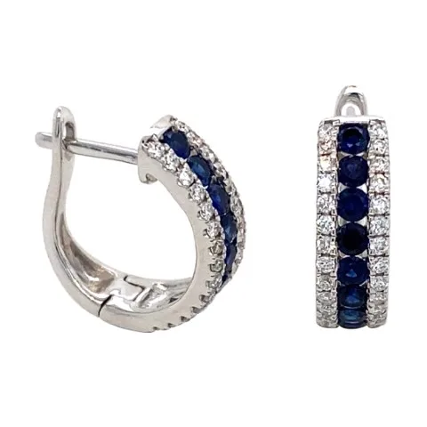 18K White Gold Sapphire Earrings