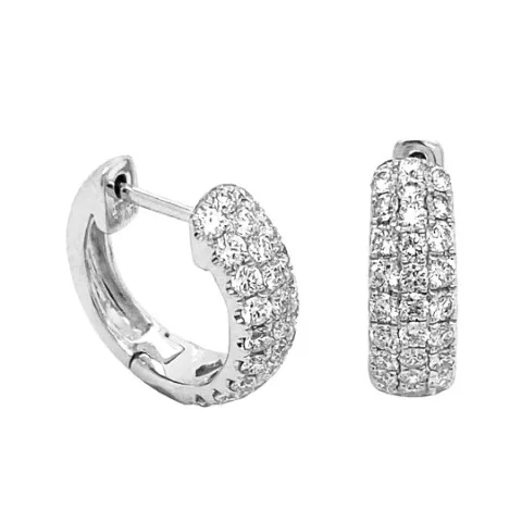 18K White Gold Huggie Earrings