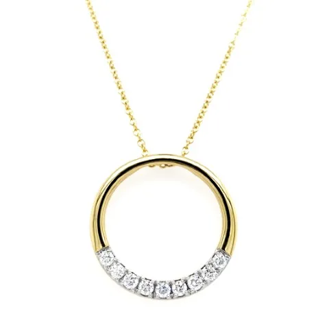 18K Yellow Gold Diamond Pendant