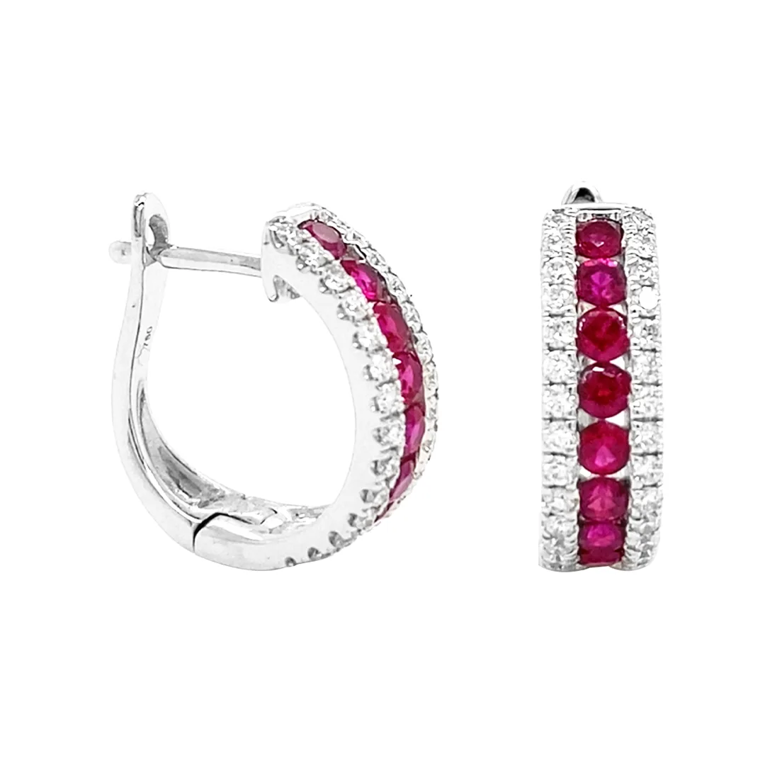 18K White Gold Ruby Earrings
