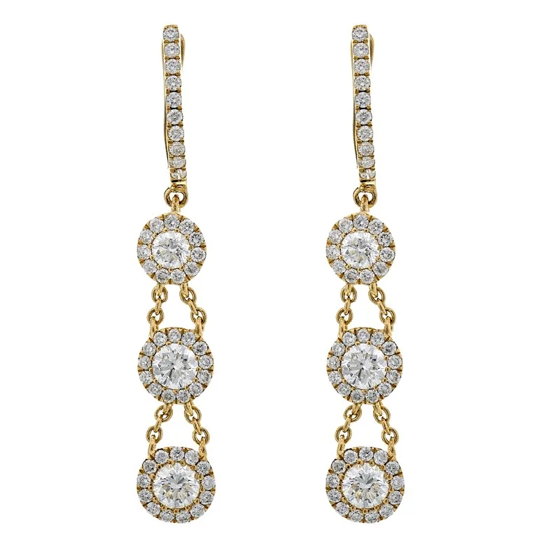 18K Yellow Gold Diamond Earrings