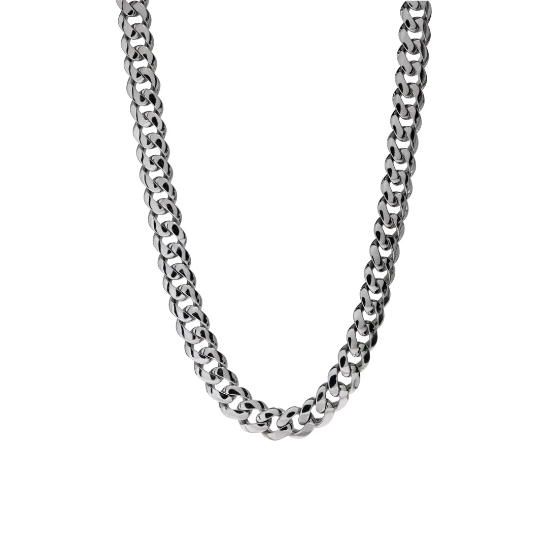 18K White Gold Cuban Necklace