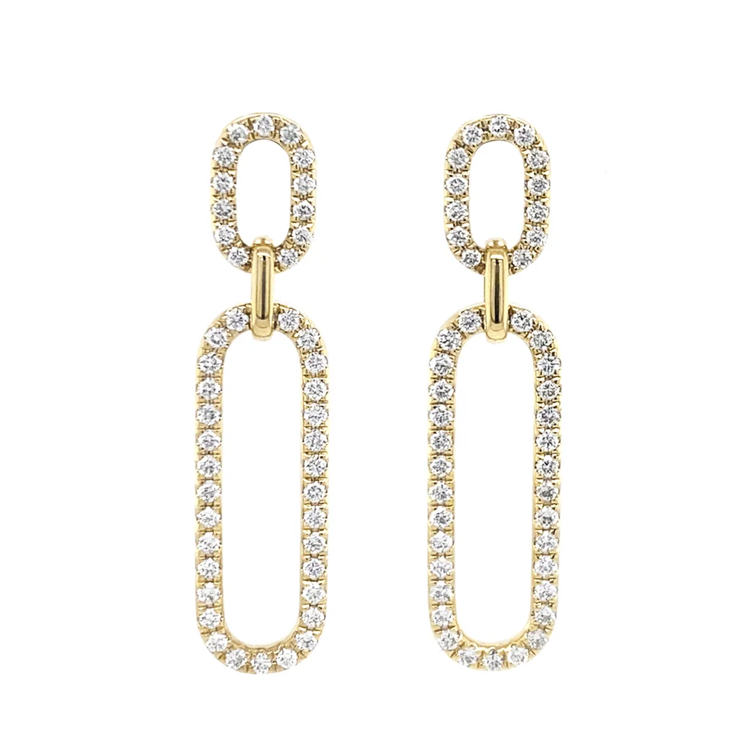 18K Yellow Gold Diamond Earrings