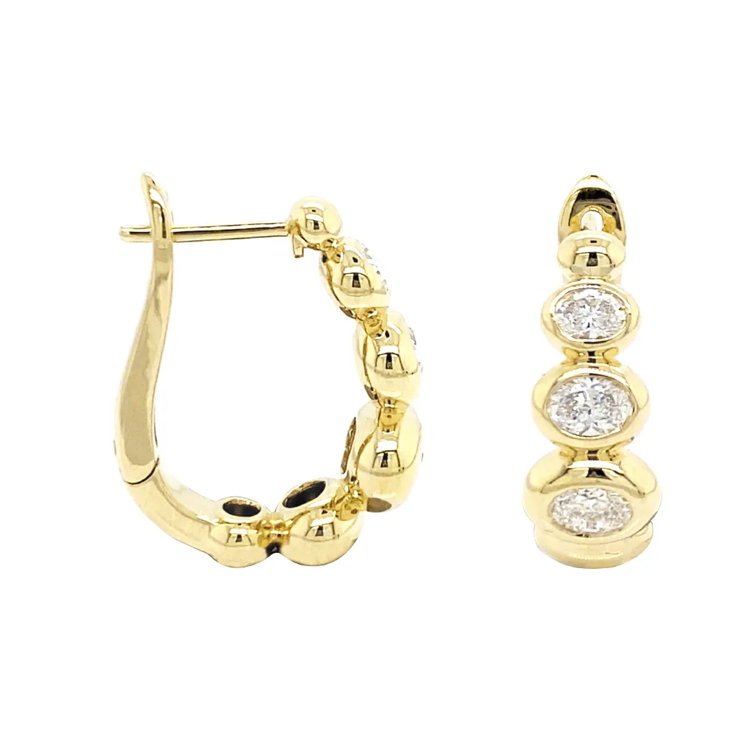 18K Yellow Gold Diamond Earrings