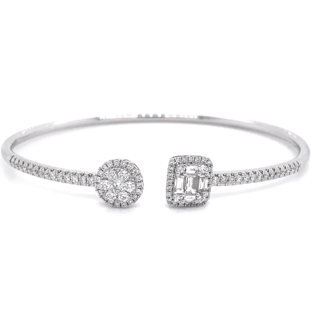 18K White Gold Diamond Bangle
