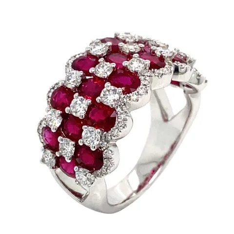 18K White Gold Ruby Band