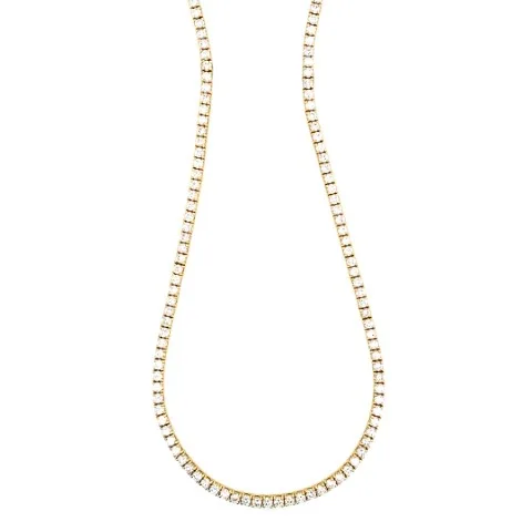 18K Yellow Gold Tennis Necklace