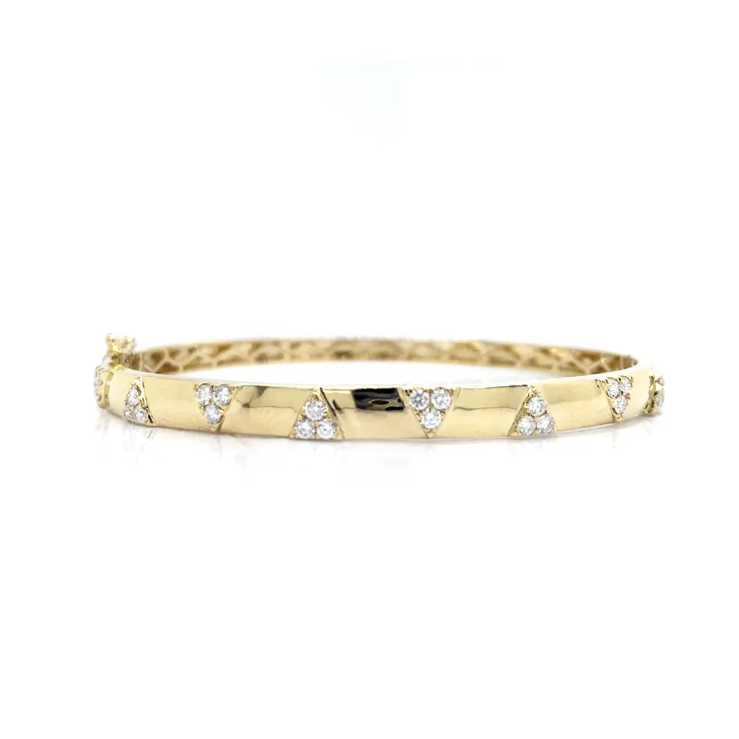 14K Yellow Gold Diamond Bangle