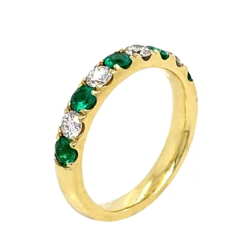 18K Yellow Gold Emerald Band
