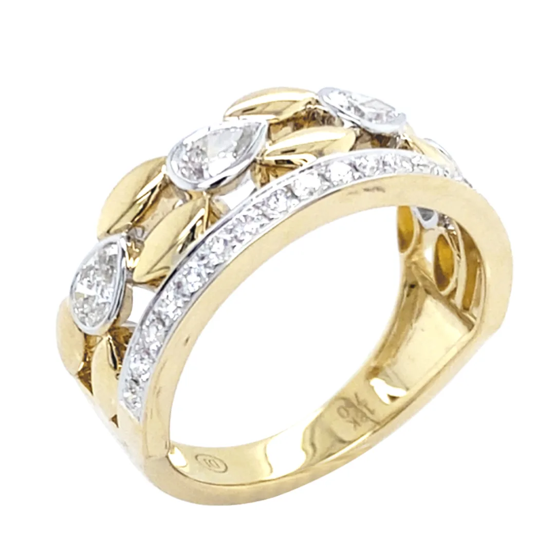18K Two-Tone Gold Diamond Band
