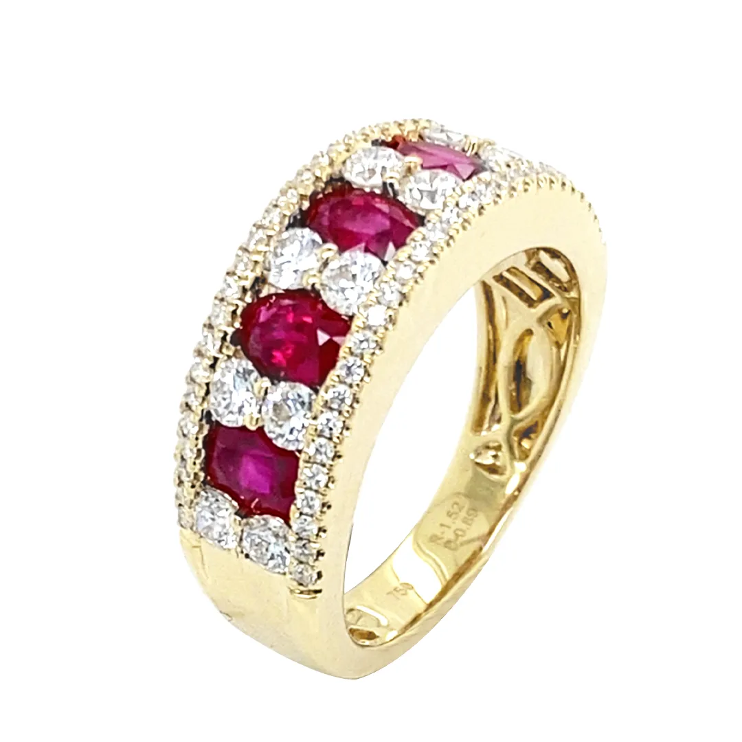 18K Yellow Gold Ruby Band