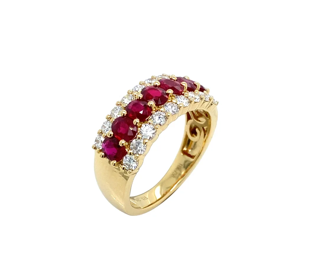 18K Yellow Gold Ruby Band