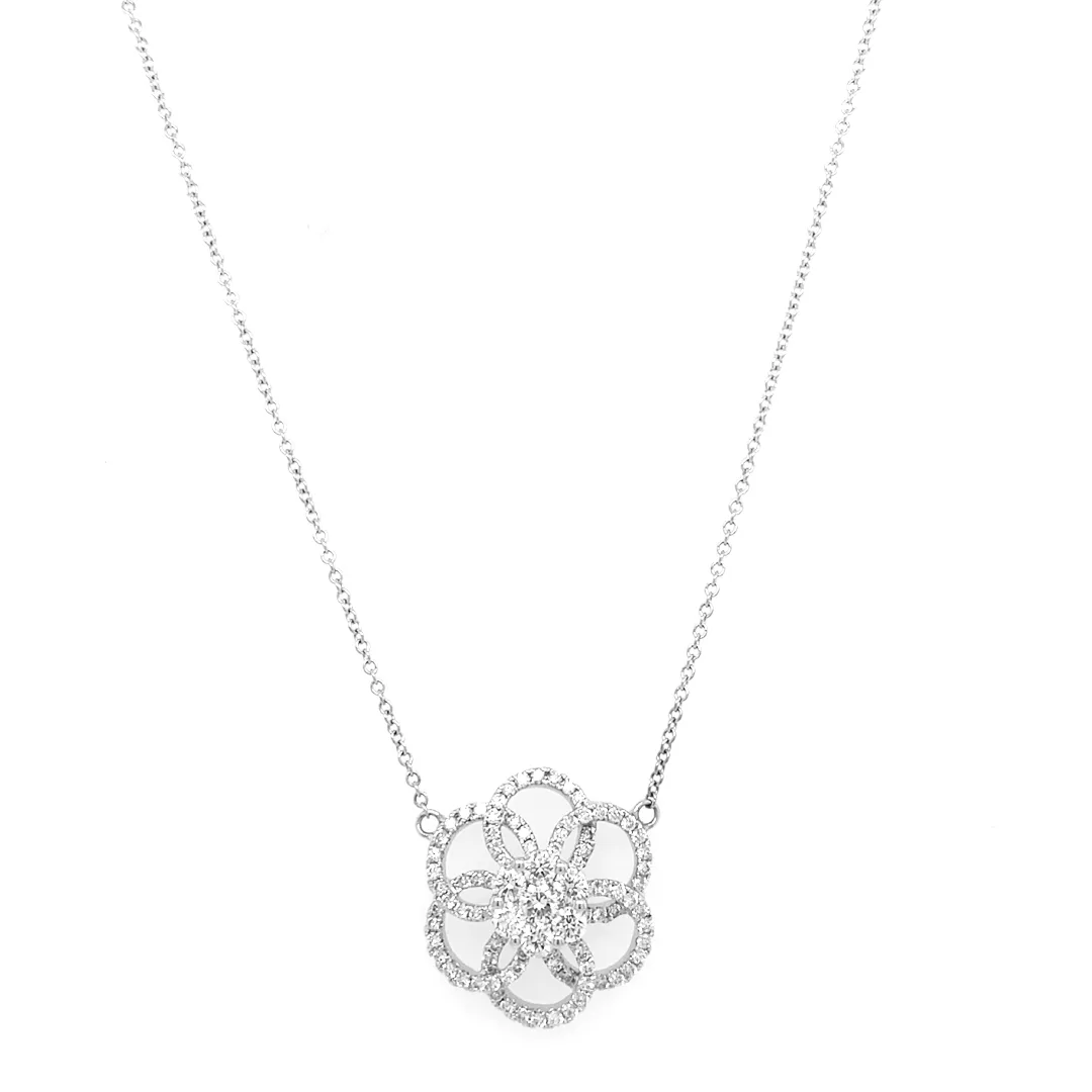 18K White Gold Diamond Necklace