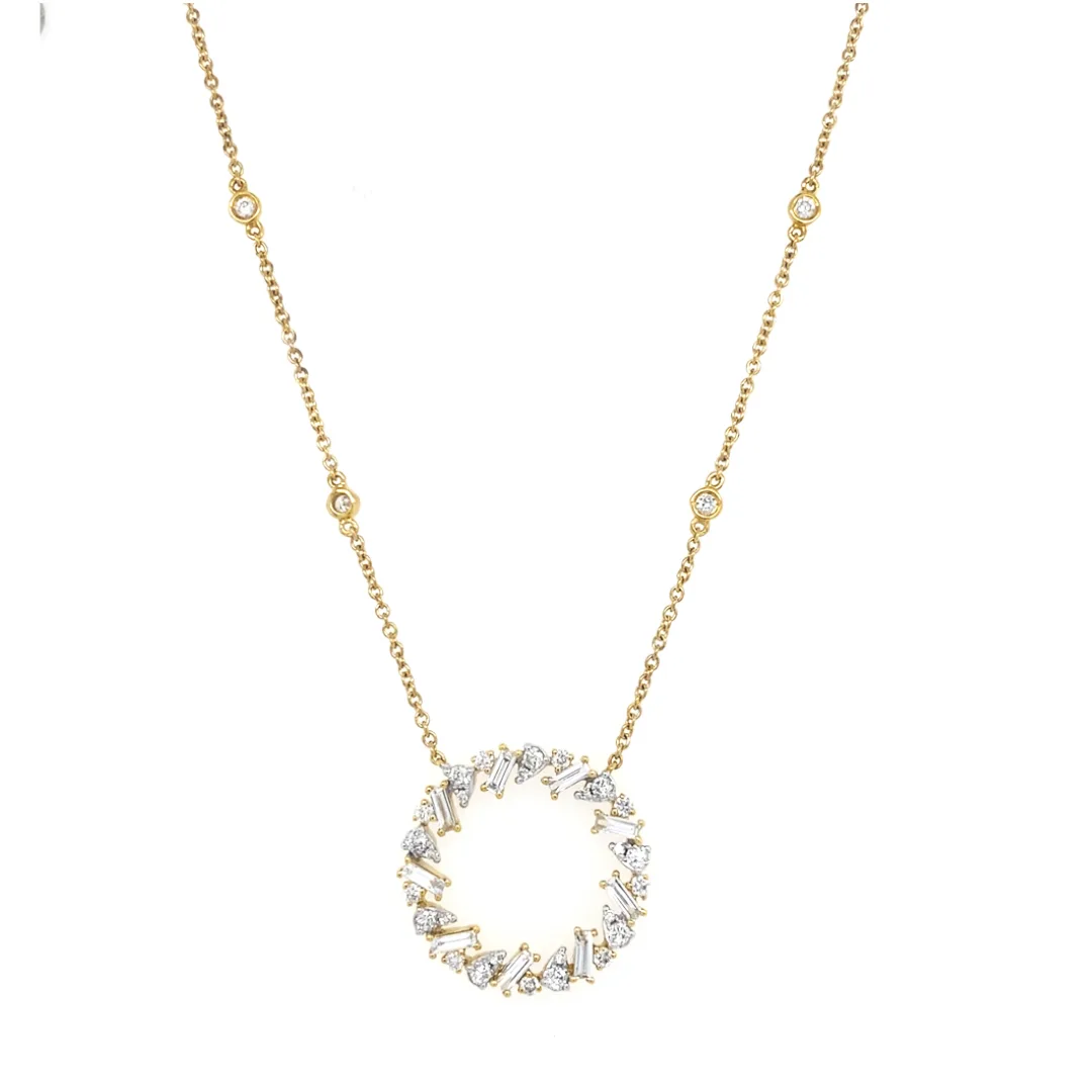 18K Yellow Gold Diamond Necklace