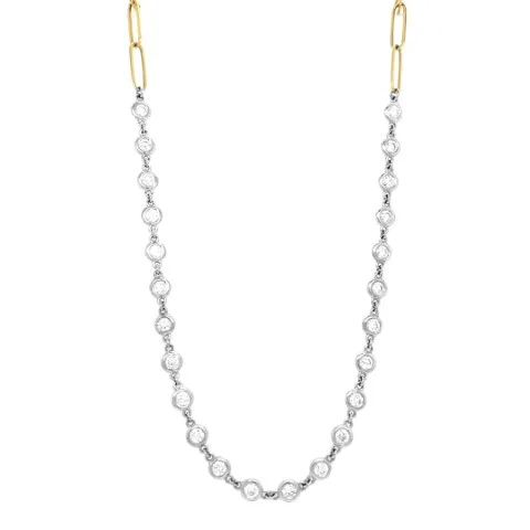 18K Two-Tone Gold Diamond Necklace