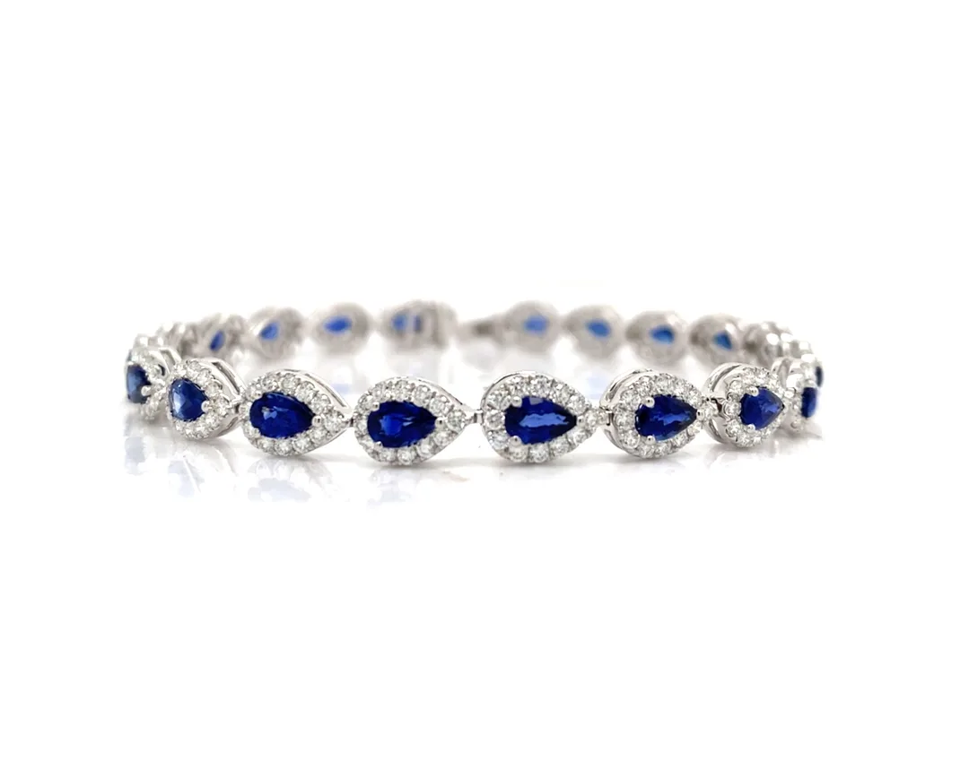 18K White Gold Sapphire Bracelet